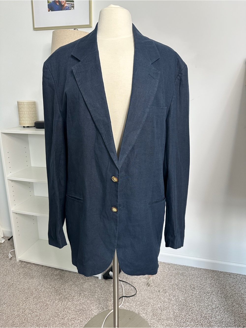 Structure Le Collezioni Classic Men's Navy Blazer - linen